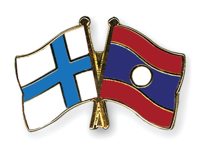 Fahnen Pins Finnland Laos