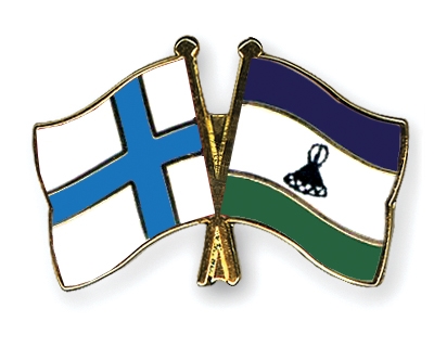 Fahnen Pins Finnland Lesotho