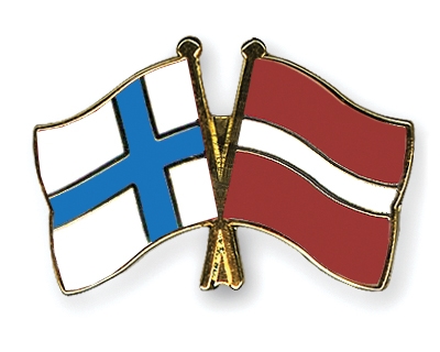 Fahnen Pins Finnland Lettland