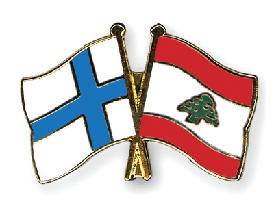 Fahnen Pins Finnland Libanon