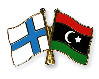 Fahnen Pins Finnland Libyen