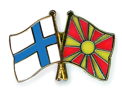 Fahnen Pins Finnland Mazedonien