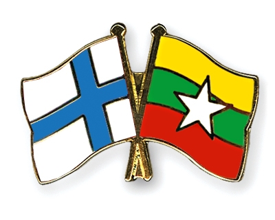 Fahnen Pins Finnland Myanmar