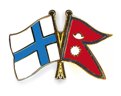 Fahnen Pins Finnland Nepal