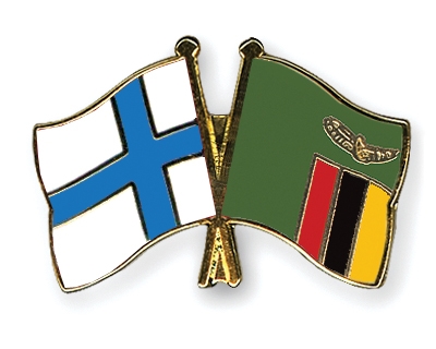 Fahnen Pins Finnland Sambia