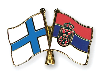 Fahnen Pins Finnland Serbien