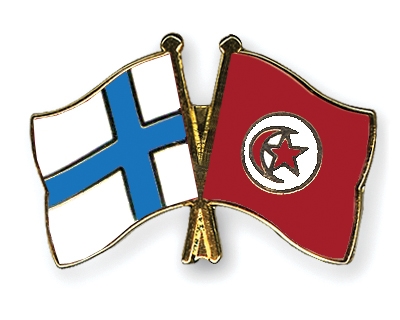 Fahnen Pins Finnland Tunesien