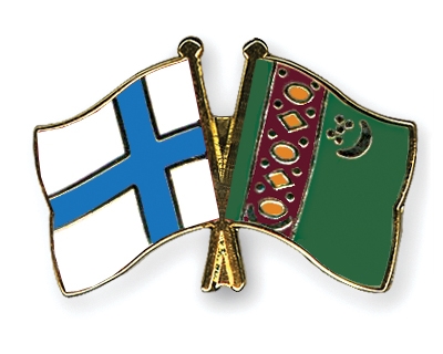 Fahnen Pins Finnland Turkmenistan