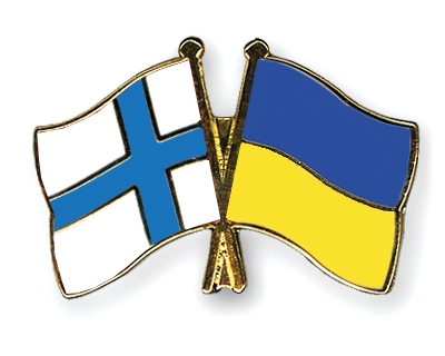 Fahnen Pins Finnland Ukraine