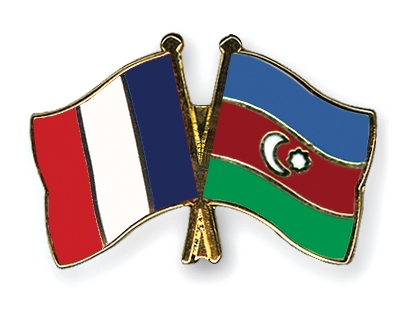 Fahnen Pins Frankreich Aserbaidschan