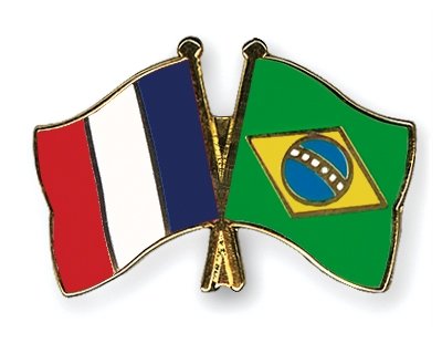 Fahnen Pins Frankreich Brasilien