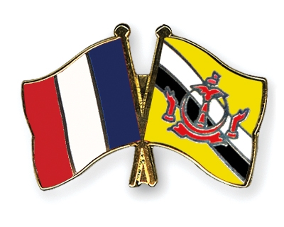Fahnen Pins Frankreich Brunei-Darussalam
