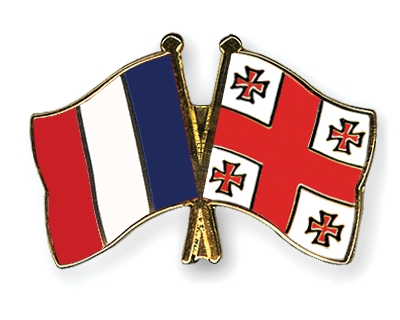 Fahnen Pins Frankreich Georgien
