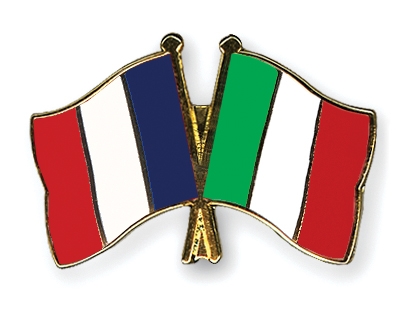 Fahnen Pins Frankreich Italien