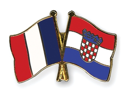 Fahnen Pins Frankreich Kroatien