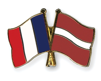 Fahnen Pins Frankreich Lettland