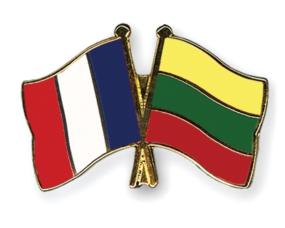 Fahnen Pins Frankreich Litauen