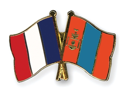 Fahnen Pins Frankreich Mongolei