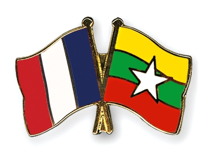 Fahnen Pins Frankreich Myanmar