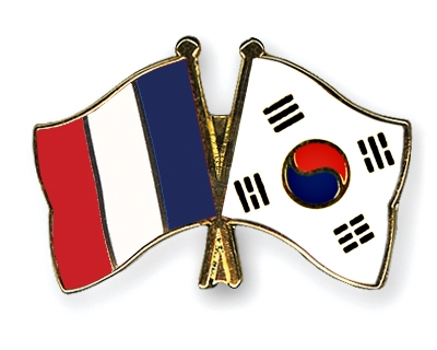 Fahnen Pins Frankreich Sdkorea