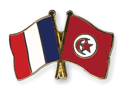 Fahnen Pins Frankreich Tunesien