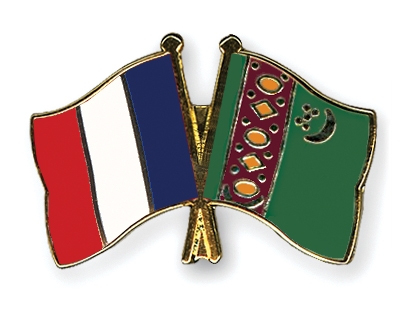 Fahnen Pins Frankreich Turkmenistan