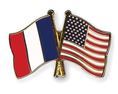 Fahnen Pins Frankreich USA