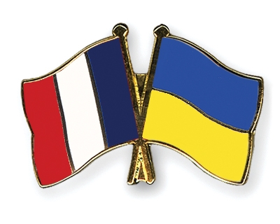 Fahnen Pins Frankreich Ukraine