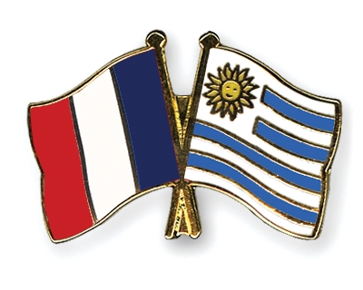 Fahnen Pins Frankreich Uruguay