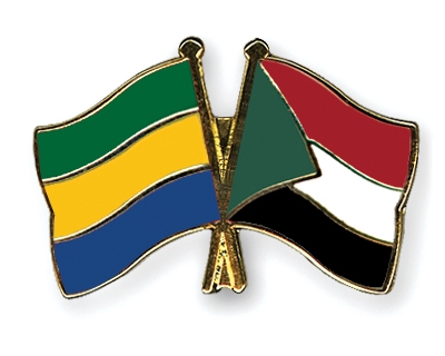 Fahnen Pins Gabun Sudan