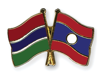 Fahnen Pins Gambia Laos