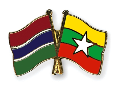Fahnen Pins Gambia Myanmar