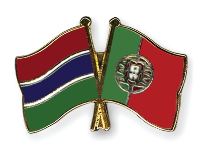 Fahnen Pins Gambia Portugal