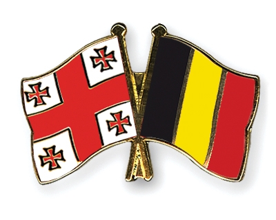 Fahnen Pins Georgien Belgien
