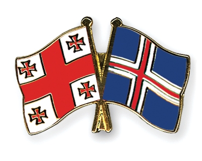 Fahnen Pins Georgien Island