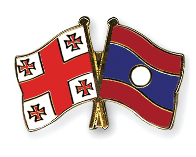 Fahnen Pins Georgien Laos