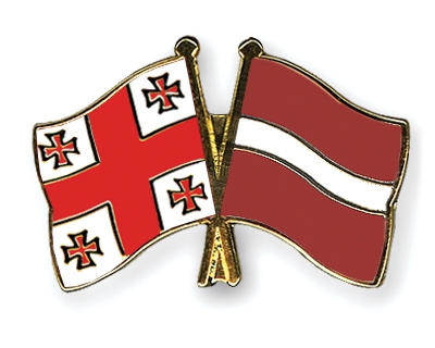 Fahnen Pins Georgien Lettland