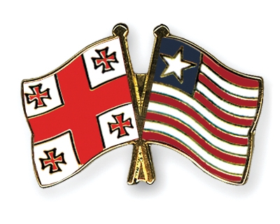 Fahnen Pins Georgien Liberia