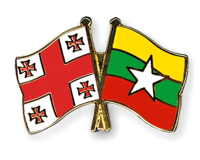 Fahnen Pins Georgien Myanmar