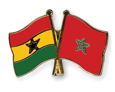 Fahnen Pins Ghana Marokko