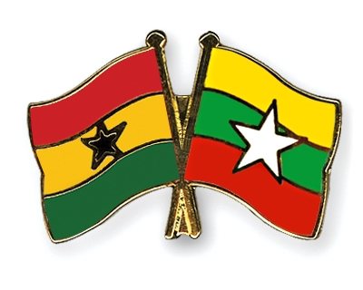 Fahnen Pins Ghana Myanmar