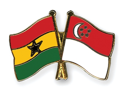 Fahnen Pins Ghana Singapur