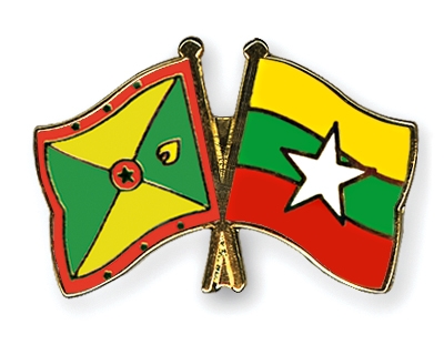 Fahnen Pins Grenada Myanmar