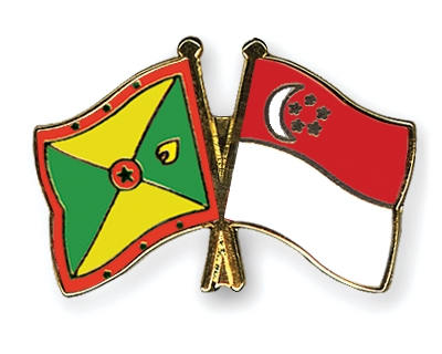 Fahnen Pins Grenada Singapur