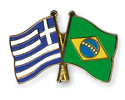 Fahnen Pins Griechenland Brasilien