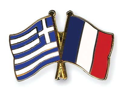 Fahnen Pins Griechenland Frankreich