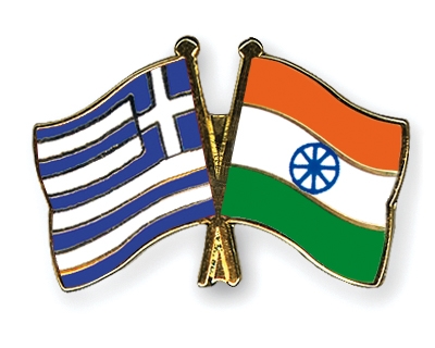 Fahnen Pins Griechenland Indien