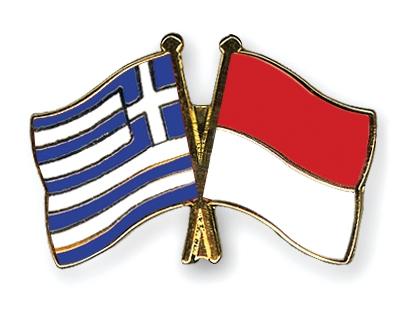 Fahnen Pins Griechenland Indonesien