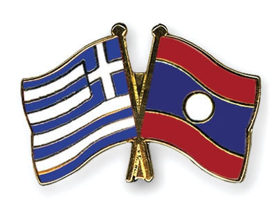 Fahnen Pins Griechenland Laos