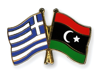 Fahnen Pins Griechenland Libyen